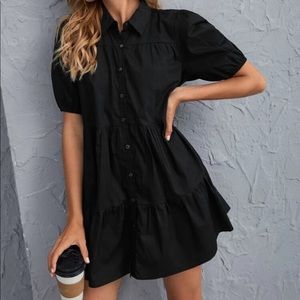 Women's Puff Sleeve Button Dress